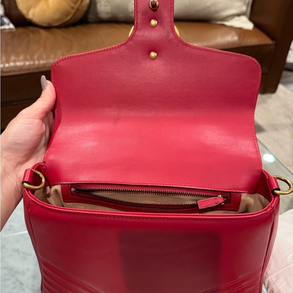 Gucci GG Marmont Small Leaather Top Handle Satchel - Picture 11 of 13